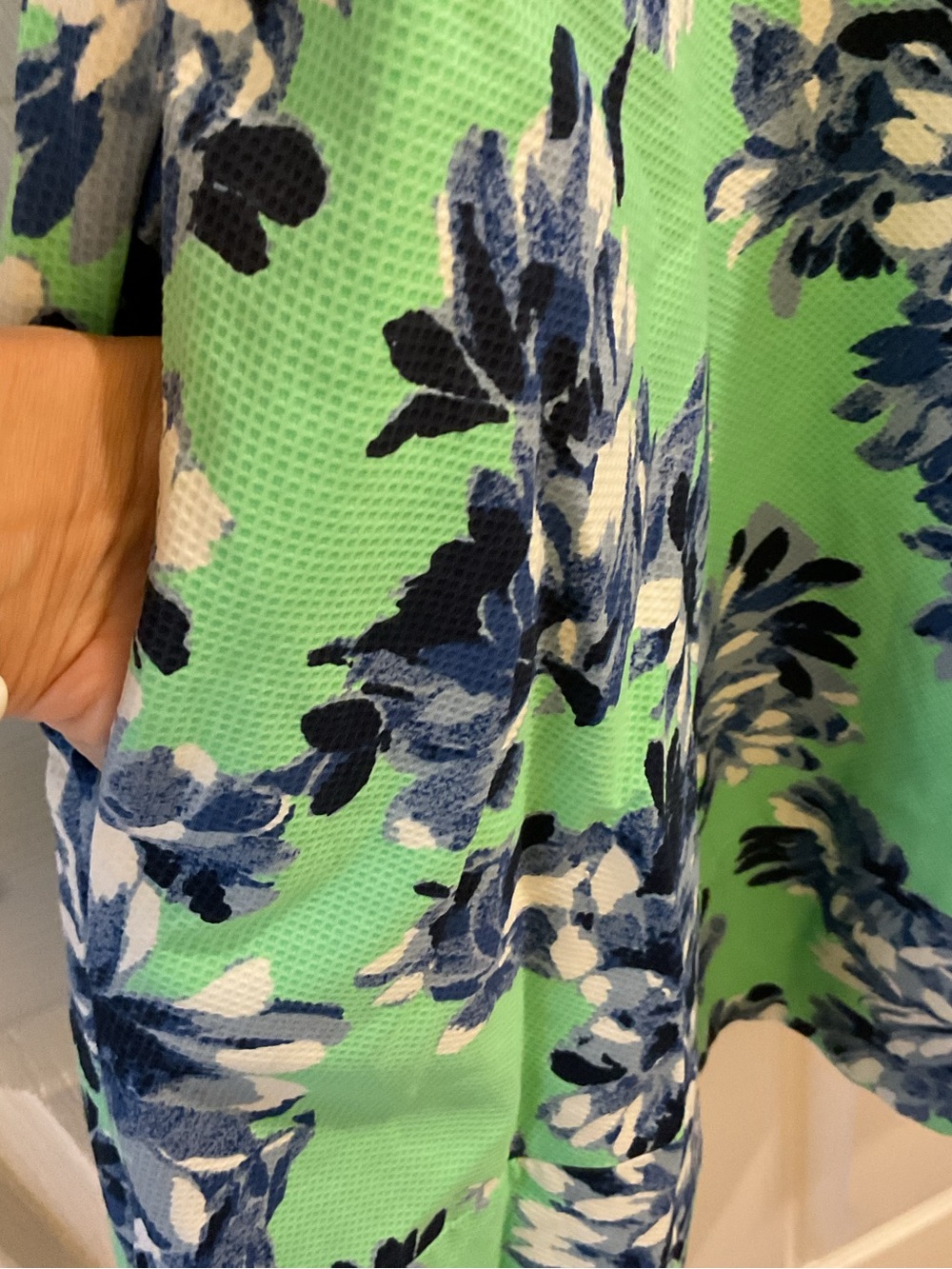 J. Crew green Floral Fit-and-Flare Dress lined pockets size 4 summer zip up - Picture 5 of 8